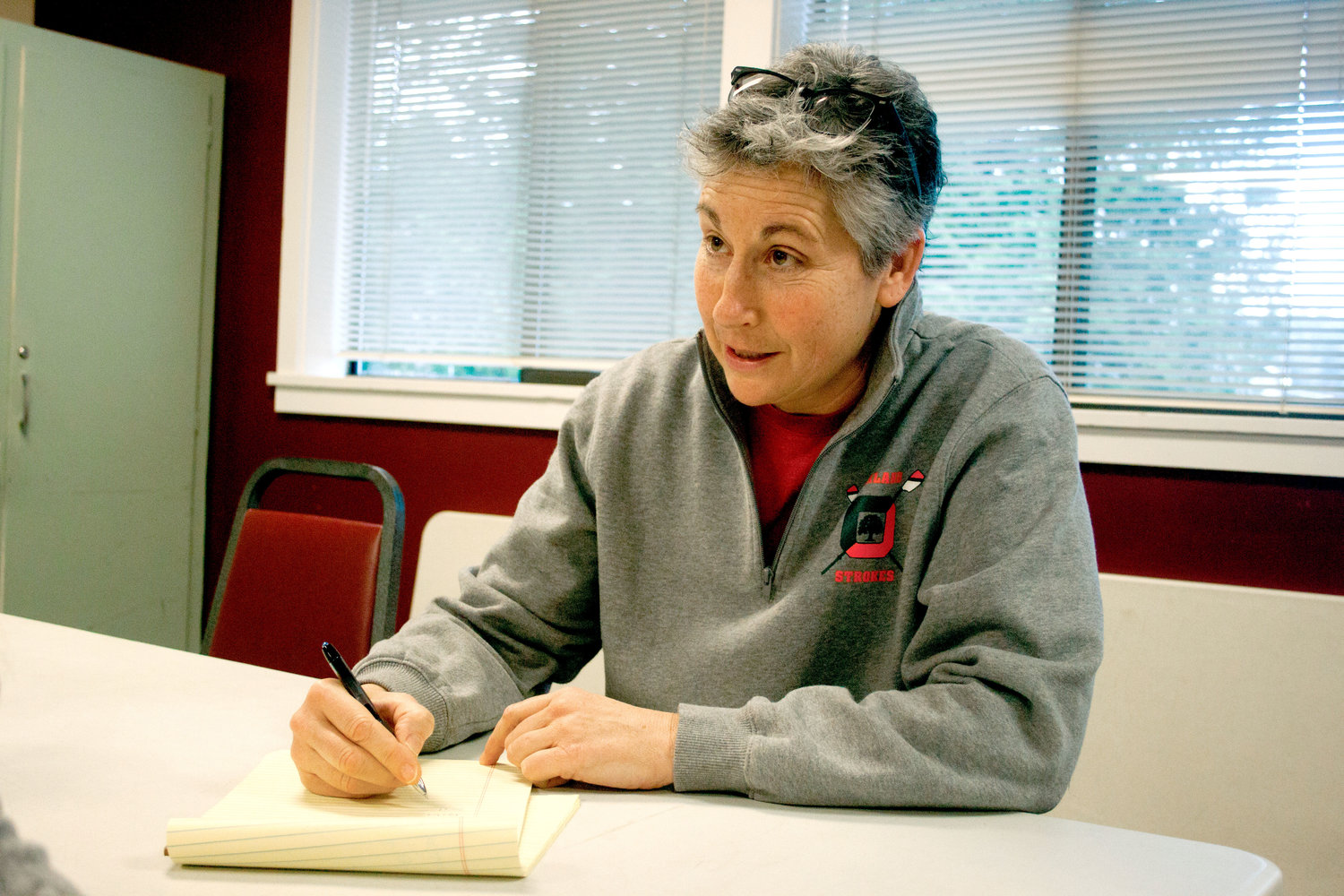 Lorraine Rimson answers legal questions at the Tri-Area Community Center